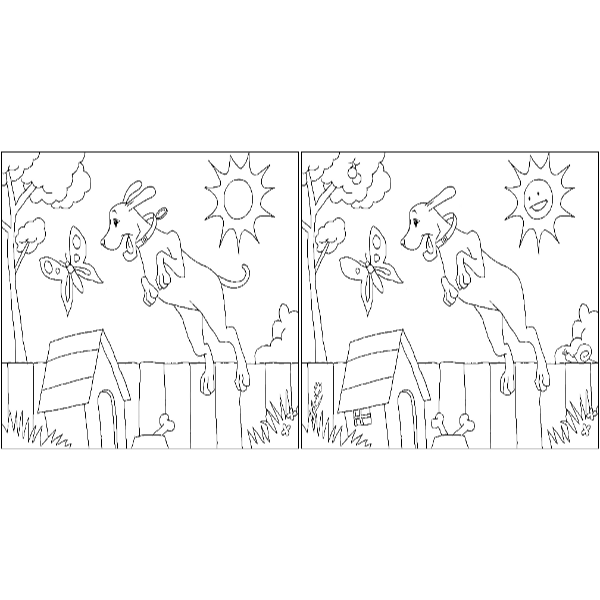 Woodix Toys free find the 10 differences game - dog - Woodix Toys ©2009